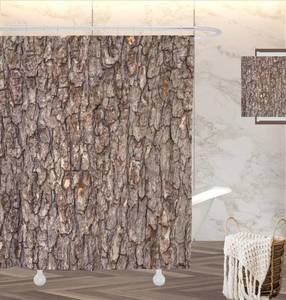 lot 10224 image: GOOESING Waterproof Shower Curtain Curtains Beige Pine Tree Bark Brown Tileable of The Old Trunk Wood Weathered Abstract Aging Decorative Bathroom
