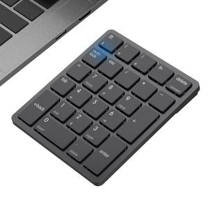 lot 10225 image: havit Bluetooth Number Pad Wireless Numeric Keypad Numpad 26 Keys Portable Mini Financial Accounting Rechargeable Numeric Pad for Windows Laptop Desktop, PC, Notebook (Black)