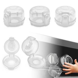 lot 10226 image: TENGYYY Stove Knob Safety Covers 5-Pack - Childproof & Pet Proof Locks for GasElectric Ovens, Heat-Resistant Clear Guards, Easy Damage-Free Install (Transparent White)