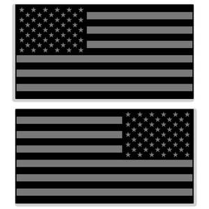 lot 10263 image: 2 Pack American Flag Magnet - 6 x 3 - Subdued Black Gray Strong USA Reverse Magnets Cars Trucks