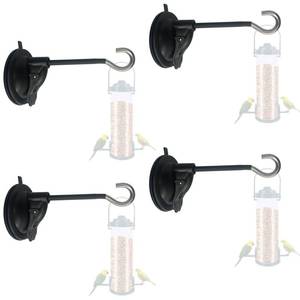 lot 10268 image: 4 Pack Window Suction Cup Bird Feeder Hanger for Bird Feeders and Wind Chimes and Plant, Bird Feeder Hook with Strong Suction Cup, Using The Glue Drop Process- no Feeder and Wind Chimes and Plant