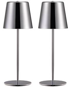 lot 12180 image: NEWSEE 2 Pack Bottle Lamp for Rechargeable Cordless Table Lamps, 4000mAh LED 3 Color Dimmable Battery Powered Wine Bottle Lighting, Portable Touch Night Light for Bar, Party, Gift (Silver)
