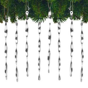 lot 12184 image: AMS Christmas Tree Ornaments 24PCS Aluminum Twisted Icicles Ornament Set for Christmas Tree New Year Party Decorations Supplies(Shiny 9.8,Silver)