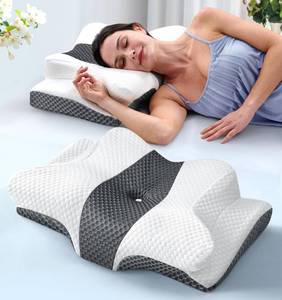 lot 13214 image: Sleep Doctor Approved Cervical Neck Pillow for Sleeping, Ergonomic Contour Side Sleeper Pillows for Adults, Cooling Orthopedic Pillow for Pain Relief Support, Memory Foam Pillows Back Stomach Sleepers
