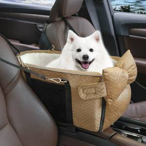 lot 13225 image: Dog Car Seat for Small Dogs Adjustable Portable Center Console Dog Car Seat Removable Cat Booster Cars Seats - Safety Belt with Cushion Anti-Collapse for Puppy Kitten Up to 15 Lbs