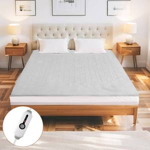 lot 13230 image: Eydna Electric Mattress Pad Full Size 54x75 with 10 Hours Auto Off 4 Heat Setting Simple Controller Fit Up to 15 Inch Deep Pocket, Machine Washable - Light Gray