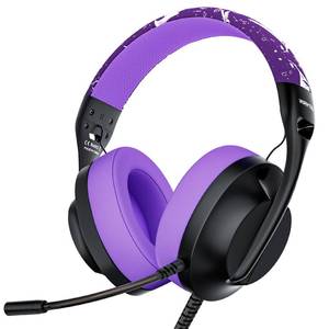 lot 13247 image: WIRWTRU S30 Gaming Headset with Microphone,198g Lightweight Design, Wired Gaming Headphones for Xbox, Xbox Series XS, PS5, PS4, Switch, PC, Noise Cancelling Mic, Soft Earmuffs (Purple)