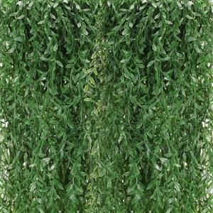 lot 13255 image: Riceshoot 24 Pcs Artificial Hanging Vines Fake Weeping Willow Leaves Decor Fake Seaweed Artificial Vines Greenery Garland for Wedding Party Backdrop Wall Decor Garden Patio Backyard (Dark Green)