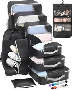 lot 14105 image: ALL INCLUDED 10 Set Durable Packing Cubes for Suitcases,OlarHike Essentials for Travel,UPGRADED Anti-Tear Stitching, NEW Improved Luggage Packing Organizers for Travel Accessories (Black)
