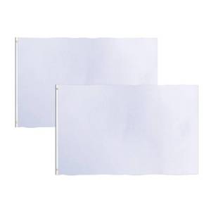 lot 14119 image: Consummate Solid White Flag 3x5 Foot Plain White Blank Flags Banner Polyester with Brass Grommets,2 Pack