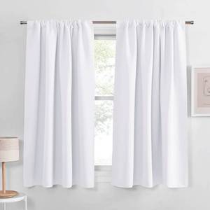 lot 14127 image: PONY DANCE Pure White Curtains - Window Treatments Home Decor Thermal Insulated Curtain Drapes Light Filter Low Shading Effect for Bedroom & Kitchen, 42 W x 54 L, 2 Pieces