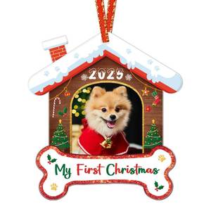 lot 14132 image: JUESMOS Dog Picture Frame Christmas Ornaments My First Christmas 2025 Puppy Ornament Personalized Dog Photo Frame Ornaments for Dogs Puppy Lovers Xmas Keepsake Gift for Family Friends