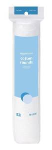lot 14137 image: Amazon Basics Hypoallergenic 100% Cotton Rounds for Makeup Removal and Skincare, 100 Count, 1 Pack