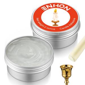 lot 14147 image: Enhon 4 Ounces, 2 Pack Candle Stick Glue Adhesive for Taper to Hold Candles in Place