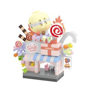 lot 14156 image: Candy Store City Street View House Mini Building Micro Blocks Toy Store Set Shop for Home Decor Toys Birthday Gifts for Adults and Kids