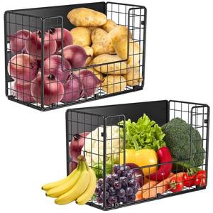 lot 15083 image: 2 Set Magnetic Shelf for Fridge, Fruit Potato & Onion Storage Bins, Pantry Organizers & Storage, Large Container Magnetic Basket for Refrigerator, Kitchen Counter, Cabinet, Magnetic Fridge Organizer