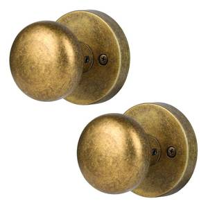lot 15102 image: Newlaking Dummy Door Knobs Interior, Antique Brass Bronze Door Knobs, Vintage Non-Locking Inactive Door Handle for Closet and Bifold, 2 Pack