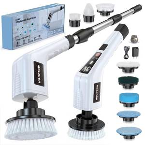 lot 15104 image: Electric Spin Scrubber, Cleaning Brushes for Household Use with 8 Replaceable Brush Heads, Power Scrubbers for Cleaning Bathroom, Extension Bath Brush Long Handle for Shower, Tub, Kitchen, Tile, Floor