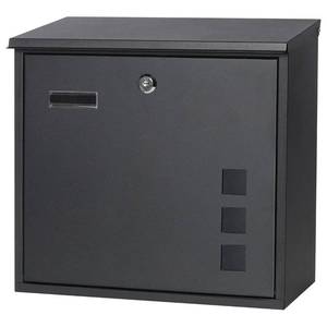 lot 15115 image: Decaller Metal Wall Mounted Mailboxes with Key Lock, Large Mail Box with View Window, Black