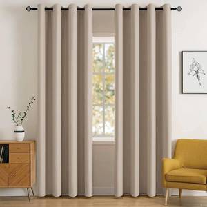 lot 15117 image: MIULEE Room Darkening Curtains Thermal Insulated Drapes Solid Window Treatment Set Grommet Top Light Blocking Blackout Curtain for Living RoomBedroom 2 Panels 52 x 84 inch Length Taupe
