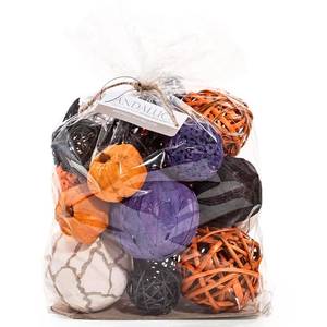 lot 15118 image: ANDALUCA Large Decorative Halloween Fall Vase Filler Bag with Orbs, Balls (Purple Orange)