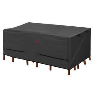 lot 15124 image: Porch Shield Patio Table Cover - Waterproof Outdoor Dining Table and Chairs Furniture Set Cover Rectangular - 108 x 70 inch, Black