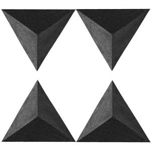 lot 15131 image: Foroomaco 4 Pack Bass Traps for Ceiling Corner 16.5 Triangle 12 Depth Triangular Pyramid Acoustic Foam Bass Trap Sound Proofing for Home Studio Booth Low to High Frequency Sound Absorption Foam