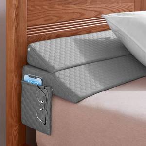 lot 15136 image: EUHAMS Queen Size Bed Wedge Pillow - Bed Gap Filler Mattress Wedge Headboard Pillow Close The Gap 0-7 Between Your Headboard and Mattress or Wall for Sleeping Backrest Pillow (60x10x6 Gray)