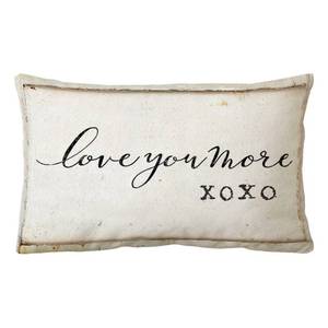 lot 16011 image: Sidhua Love Themed Pillowcase Decorations for Home, Rustic Throw Pillow Cover 12x20, Valentines Day Gifts, Love You More Gifts