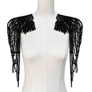 lot 16024 image: Sequin Bead Tassel Shoulder Clothing AccessoriesEuropean and American Retro Dress Gorgeous Decorative Accessories (Black)