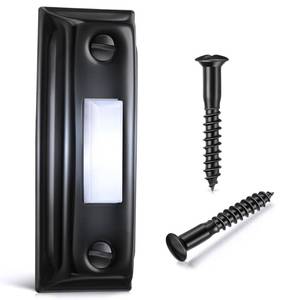 lot 16042 image: Dreyoo Metal Doorbell Push Button, Heavy Duty Metal Door Bell Wired Button LED Lighted Wall Mounted Door Bell Push Buttons for Home Universal Garage Opener Switch Property in Copyright(Black)