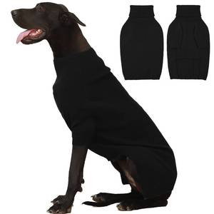 lot 16045 image: IECOii Extra Large Dog Sweater 4XL,Thermal Warm Dog Sweaters for Giant Breed Dogs,Turtleneck Knitted Knitwear for Pet Winter,Stretchy&Easy On Doggy Sweatshirt for Doberman,Great Dane(Black,XXXXL)