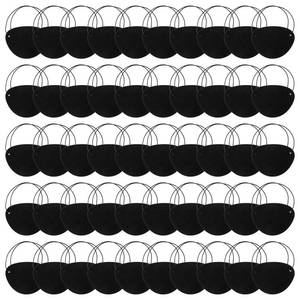 lot 16050 image: 50 Pcs Pirate Eye Patches, Black Felt Pirate Eye Patches for Kids and Adults Adjustable Elastic Strap Soft Felt Eyes Patch for Marauder Theme Role Playing Theme Party Carnival
