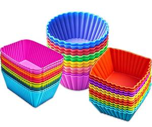 lot 16051 image: 36 Pack Silicone Cupcake Liners Muffin Baking Cups Liners Reusable Non-Stick Cake Molds Sets Lunch Bento Box Dividers Accessories