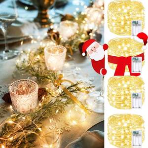 lot 16055 image: 4 Pack 240 LED Christmas Fairy Lights Battery Operated with Timer, 80FT Waterproof Twinkle Lights Indoor Outdoor, String Lights Battery Powered for Bedroom, Centerpiece, Chistmas Decor (Warm White)