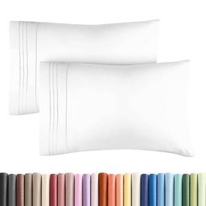lot 16444 image: King Pillow Cases Set of 2 - Ultra Soft Hotel Quality Pillowcase Covers - Comfy, Cozy & Wrinkle Free - Shrinkage, Stain and Fade Resistant - Machine Washable Pillow Protectors - 2 Piece Set - White