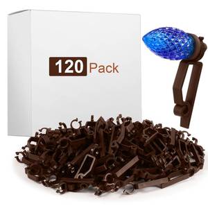 lot 16458 image: Wenqik Large C7 C9 Christmas Light Clip Outdoor Holiday Light Clips for Gutters and Shingles Outdoor Hang Gutter Hooks Weatherproof for Christmas Decoration(Coffee,120 Pcs)