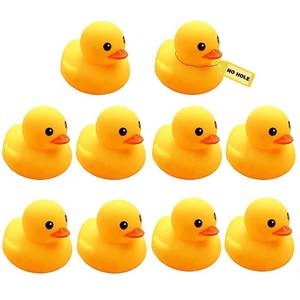lot 16486 image: 10Pcs Mold Free Yellow Rubber Ducks Waterproof Bath Duck Toys for Toddlers Boys Girls, No Hole Yellow Ducky in Bulk Baby Shower Toy Birthday Party Favors Gift Classroom Summer Beach Pool Party Games