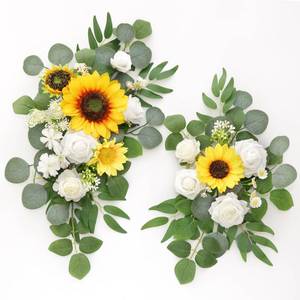 lot 17718 image: Flrunwu Artificial Flowers Decorations Pack of 2,Centerpieces for Wedding Reception Backdrop Decoration, Floral Decor Wall Home Entryway OutdoorDecorations (Sunflower)