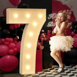 lot 17719 image: Tongjoy Light up Numbers 7, 3FT Giant Marquee Numbers for 70th Birthday Decoration, Large Light Up Numbers for Anniversary Party Decor, Pre-Cut Foamboad Mosaic Numbers
