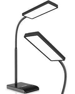 lot 17721 image: LEPOWER Desk Lamp, 800LM LED for Home Office, 12W Reading for Desk, Eye-Caring Light, Touch Table Gooseneck Lamp, 50 Lighting Modes, Bright for Bedroom, Study (Black)