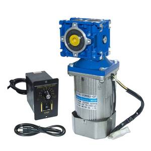 lot 17724 image: Bemonoc 120W 110V 5060HZ Low RPM 18rpm High Torque AC Worm Gear Reducer Motor with Speed Controller CW CCW Reducer Ratio 180 Output Shaft Diameter 14mm