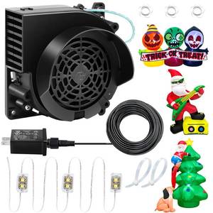 lot 17725 image: Inflatable Fan Replacement 12V 1.0A, Mini Air Blower Fan with 12V 1.25A Adapter and 3 LED Bulbs for Halloween Christmas Inflatable Outdoor Yard Decorations