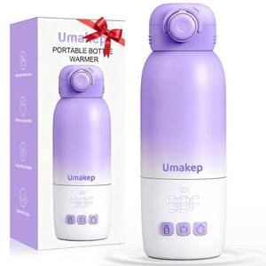 lot 17730 image: Portable Bottle Warmer for Travel - Large 12oz Capacity with Dual Heating Modes for Breast Milk & Water, Fast Heating Smart Temperature Control, Portable Milk Warmer Gifts for New Mom Purple