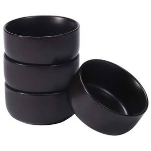 lot 17732 image: Aquiver 10 Ounces Ceramic Bowl Set - Porcelain Matte Small Bowls - Side Dishes for Desserts, Ice Cream, Snacks, Condiments, Souffle, Yogurt, Soup - Dipping Sauce Bowl Set of 4 (Black)