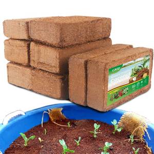 lot 17733 image: Coco Coir for Plant- 8 Pack Coco Coir Brick- 24 Gallons Coconut Soil with Low EC & PH Balance-Coco Fiber for Herbs& Flowers- High Expansion-Renewable Coco Soil for Planting