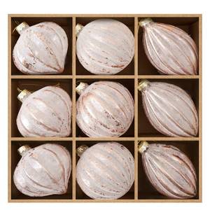 lot 17744 image: DN DECONATION Pink Glass Christmas Ornaments Hanging Ball Ornament Set with Glitter Assorted Teardrops, Spheres & Lantern Matte Christmas Tree Decorations Vintage Home Party (9PCS, Pink)