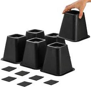 lot 9795 image: 6pk Large Black Bed Risers
