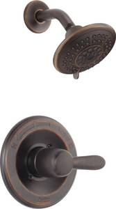 lot 1098 image: Delta Lahara 14 Series 5-Setting Shower Faucet Set, Oil Rubbed Bronze Shower Head and Handle Set, Valve Trim Kit, Venetian Bronze T14238-RB (Valve Not Included)