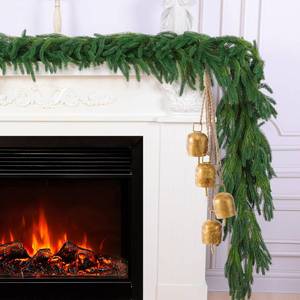 lot 1105 image: Hananona 2 Pcs 6 Ft Artificial Norfolk Pine Garlands, Realistic Pine Garland, Green Artificial Greenery Garland for Table, Mantle, Wall, Indoor, Outdoor Winter Christmas Decorations (2, 6 FT)